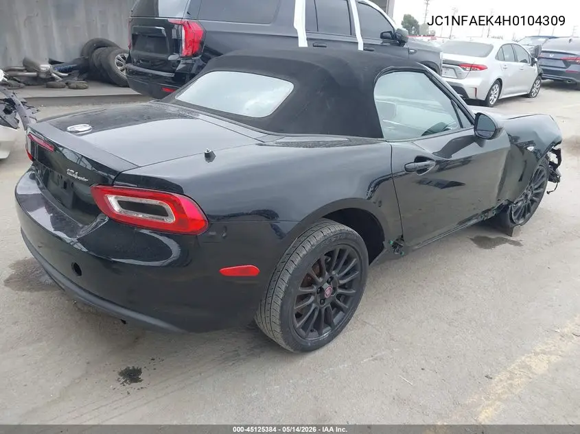2017 Fiat 124 Spider Classica VIN: JC1NFAEK4H0104309 Lot: 45125384