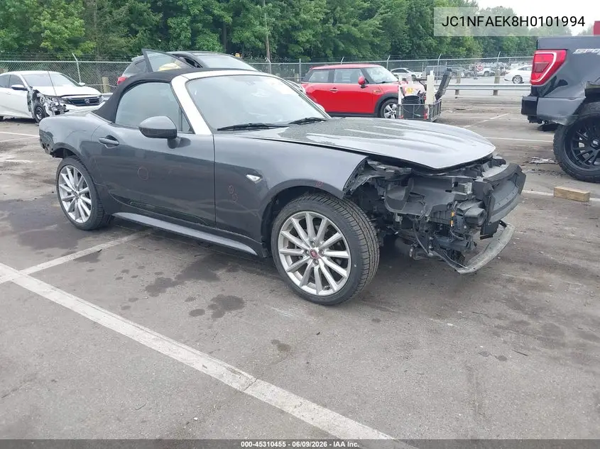 2017 Fiat 124 Spider Lusso VIN: JC1NFAEK8H0101994 Lot: 45310455