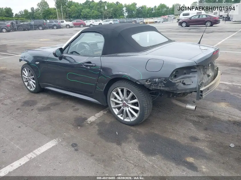 2017 Fiat 124 Spider Lusso VIN: JC1NFAEK8H0101994 Lot: 45310455