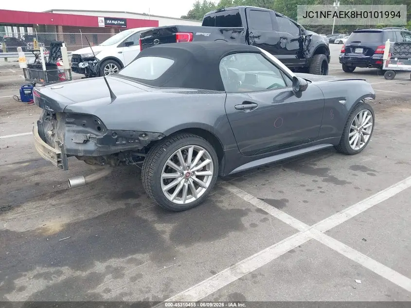 2017 Fiat 124 Spider Lusso VIN: JC1NFAEK8H0101994 Lot: 45310455