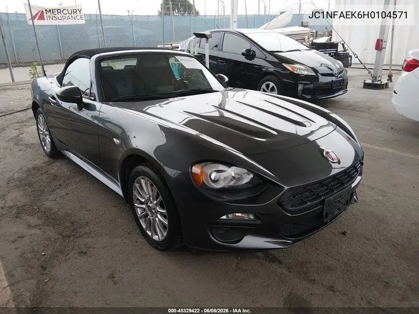2017 Fiat 124 Spider Classica VIN: JC1NFAEK6H0104571 Lot: 45329422