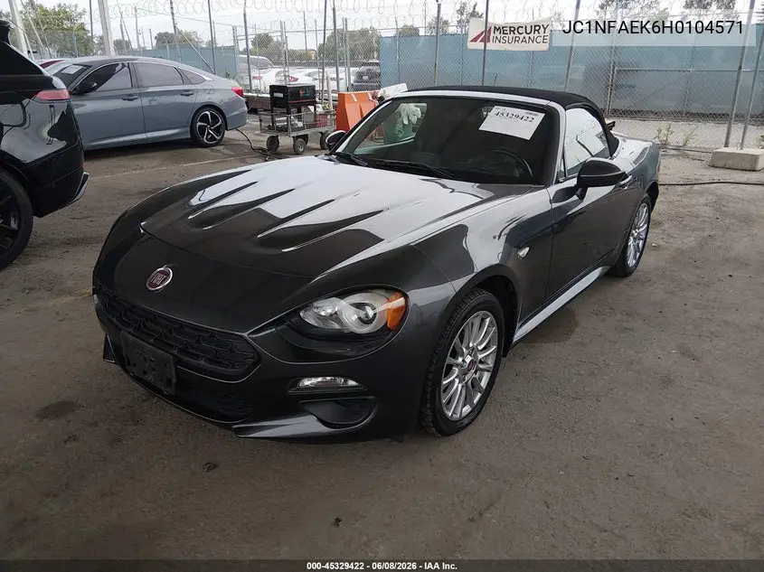 2017 Fiat 124 Spider Classica VIN: JC1NFAEK6H0104571 Lot: 45329422