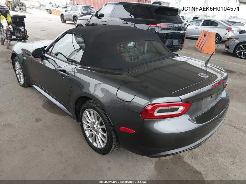 2017 Fiat 124 Spider Classica VIN: JC1NFAEK6H0104571 Lot: 45329422