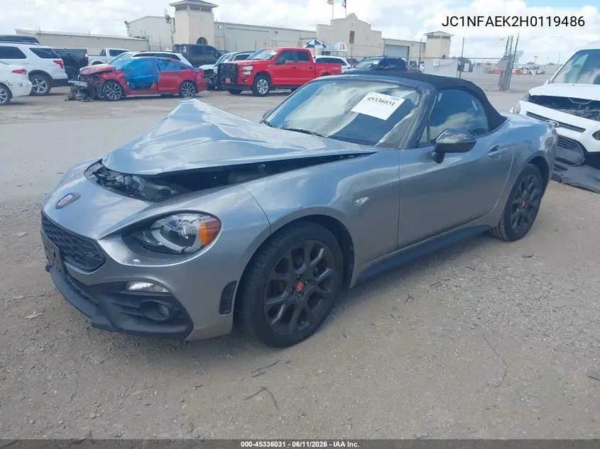 2017 Fiat 124 Spider Elaborazione Abarth VIN: JC1NFAEK2H0119486 Lot: 45336031