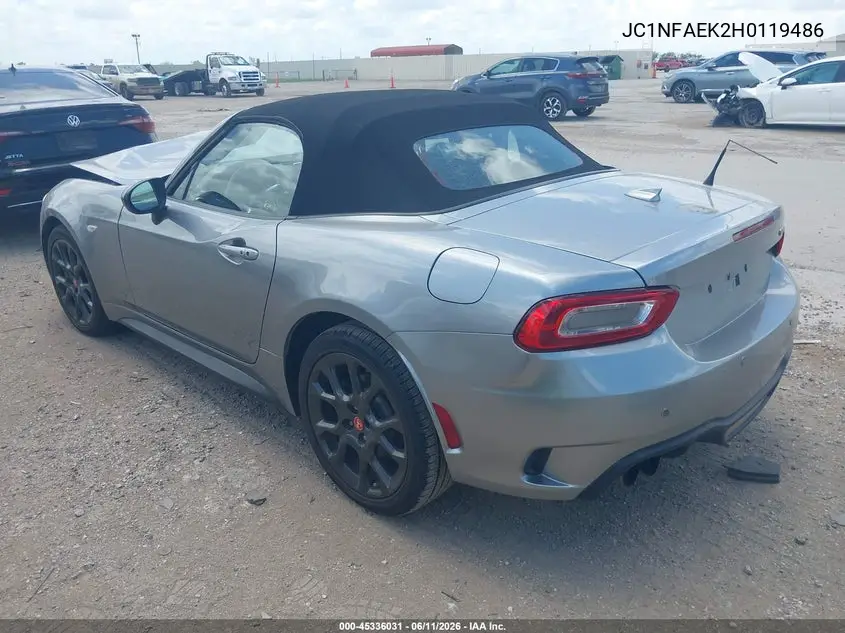 2017 Fiat 124 Spider Elaborazione Abarth VIN: JC1NFAEK2H0119486 Lot: 45336031