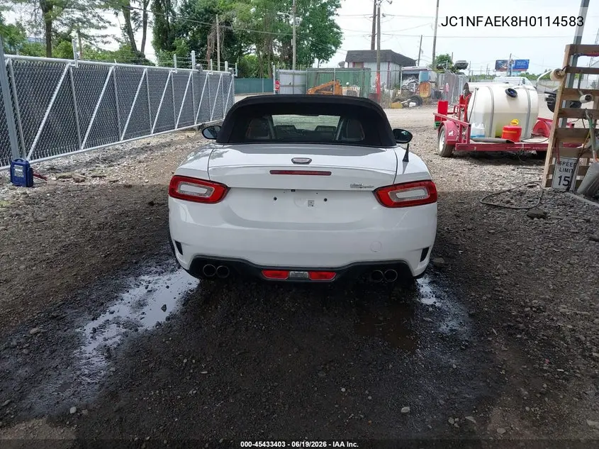 2017 Fiat 124 Spider Elaborazione Abarth VIN: JC1NFAEK8H0114583 Lot: 45433403