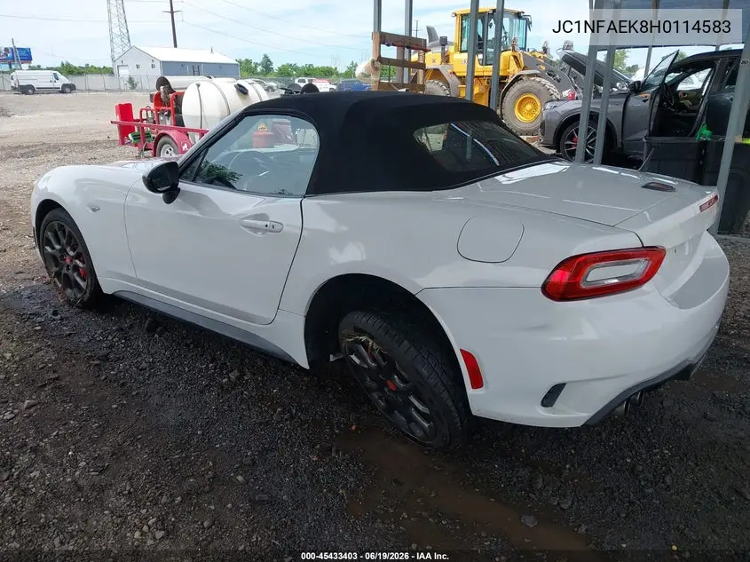 2017 Fiat 124 Spider Elaborazione Abarth VIN: JC1NFAEK8H0114583 Lot: 45433403