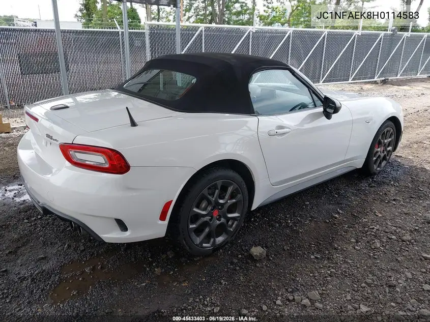 2017 Fiat 124 Spider Elaborazione Abarth VIN: JC1NFAEK8H0114583 Lot: 45433403