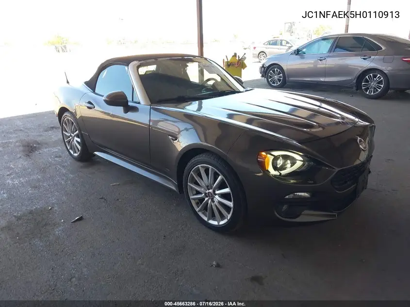2017 Fiat 124 Spider Lusso VIN: JC1NFAEK5H0110913 Lot: 45663286
