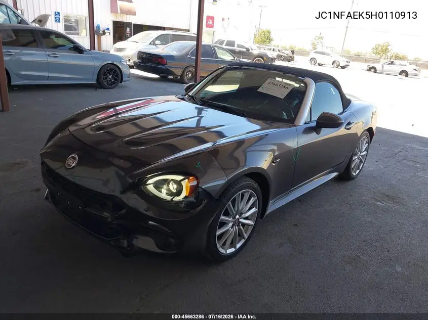 2017 Fiat 124 Spider Lusso VIN: JC1NFAEK5H0110913 Lot: 45663286