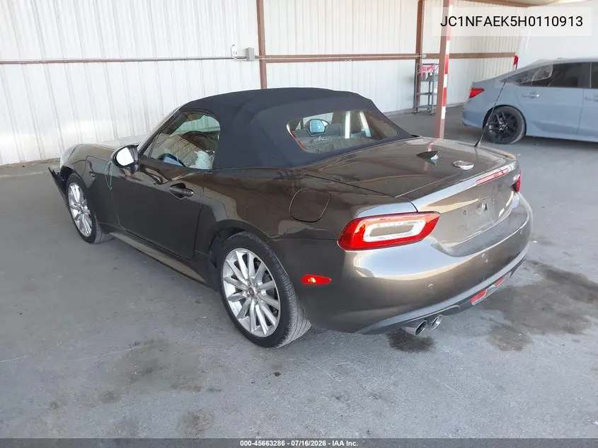 2017 Fiat 124 Spider Lusso VIN: JC1NFAEK5H0110913 Lot: 45663286