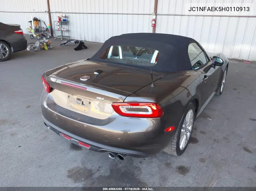 2017 Fiat 124 Spider Lusso VIN: JC1NFAEK5H0110913 Lot: 45663286