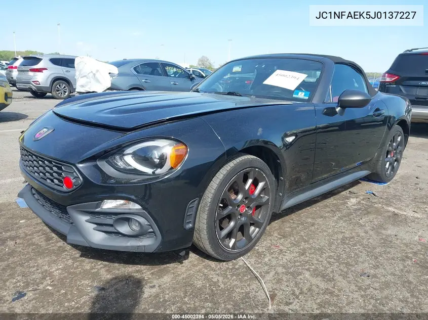 2018 Fiat 124 Spider Abarth VIN: JC1NFAEK5J0137227 Lot: 45002394