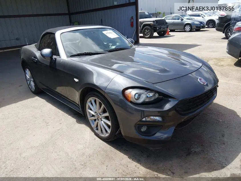 2018 Fiat 124 Spider Lusso VIN: JC1NFAEK3J0137856 Lot: 45509651