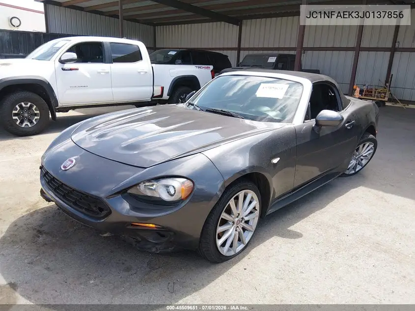 2018 Fiat 124 Spider Lusso VIN: JC1NFAEK3J0137856 Lot: 45509651