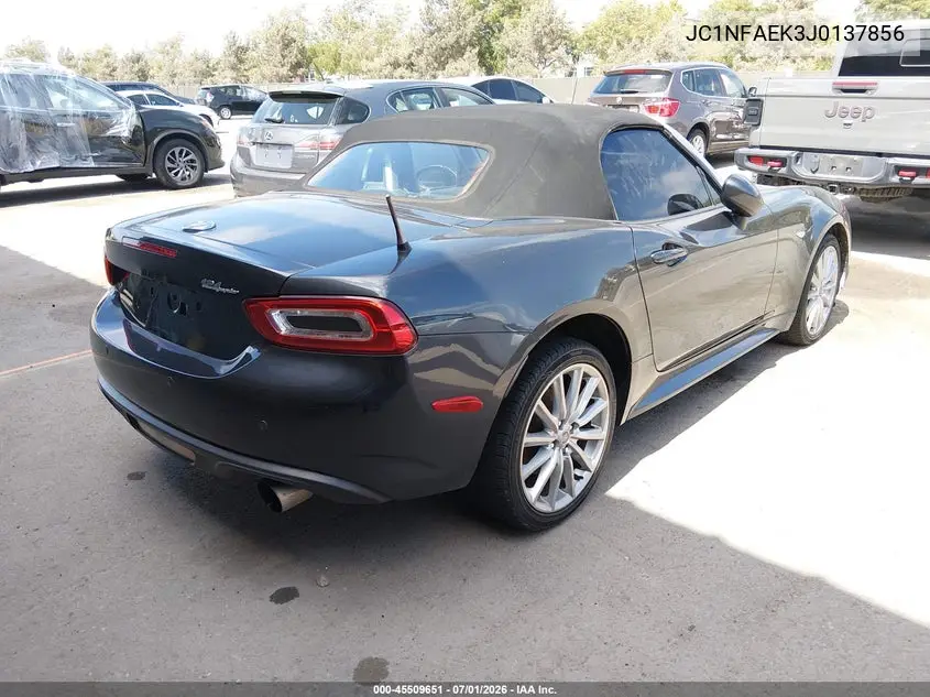 2018 Fiat 124 Spider Lusso VIN: JC1NFAEK3J0137856 Lot: 45509651