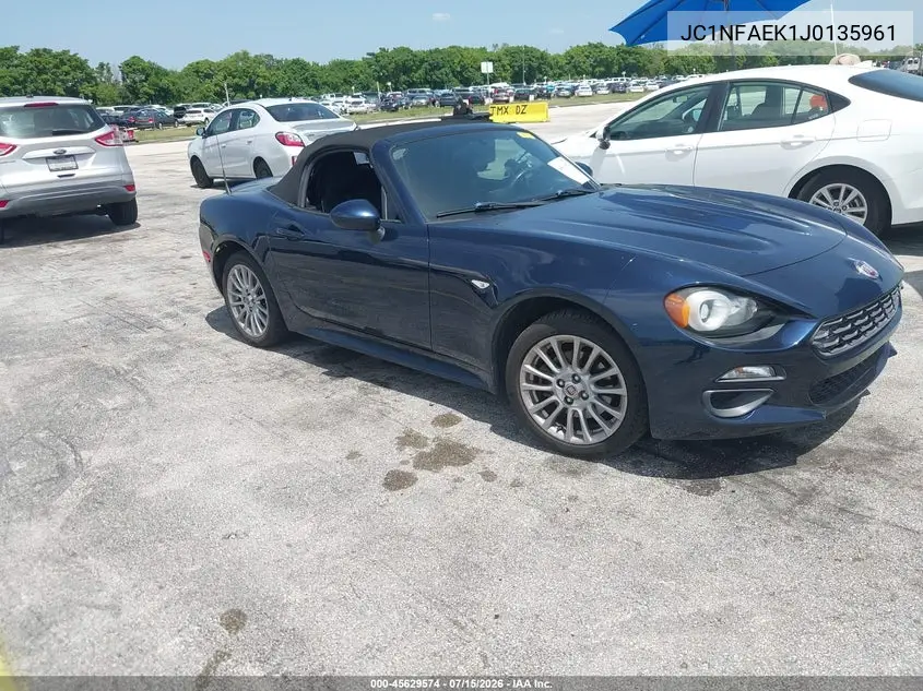 2018 Fiat 124 Spider Classica VIN: JC1NFAEK1J0135961 Lot: 45629574