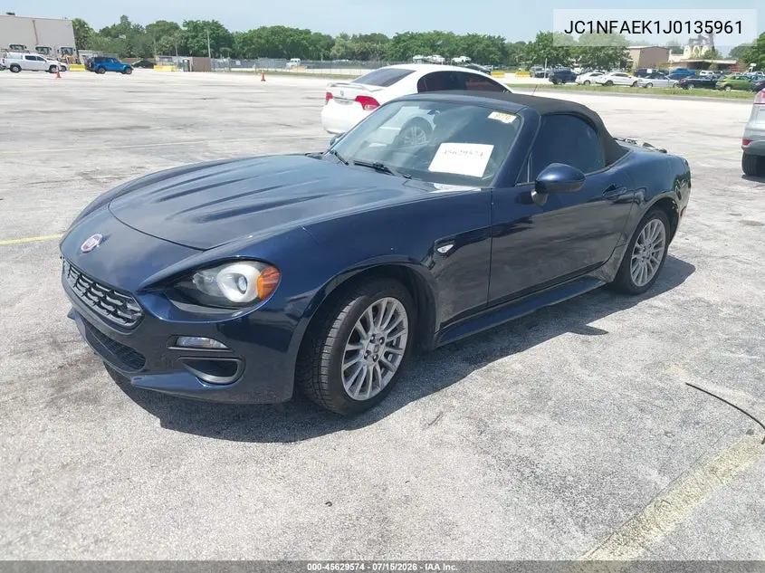 2018 Fiat 124 Spider Classica VIN: JC1NFAEK1J0135961 Lot: 45629574