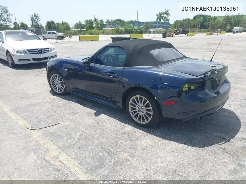2018 Fiat 124 Spider Classica VIN: JC1NFAEK1J0135961 Lot: 45629574