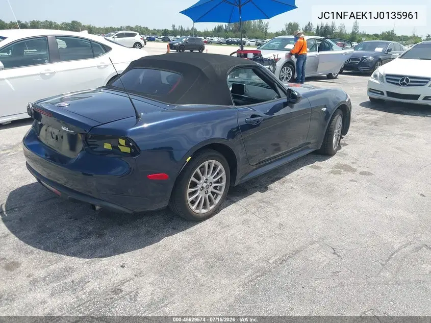 2018 Fiat 124 Spider Classica VIN: JC1NFAEK1J0135961 Lot: 45629574