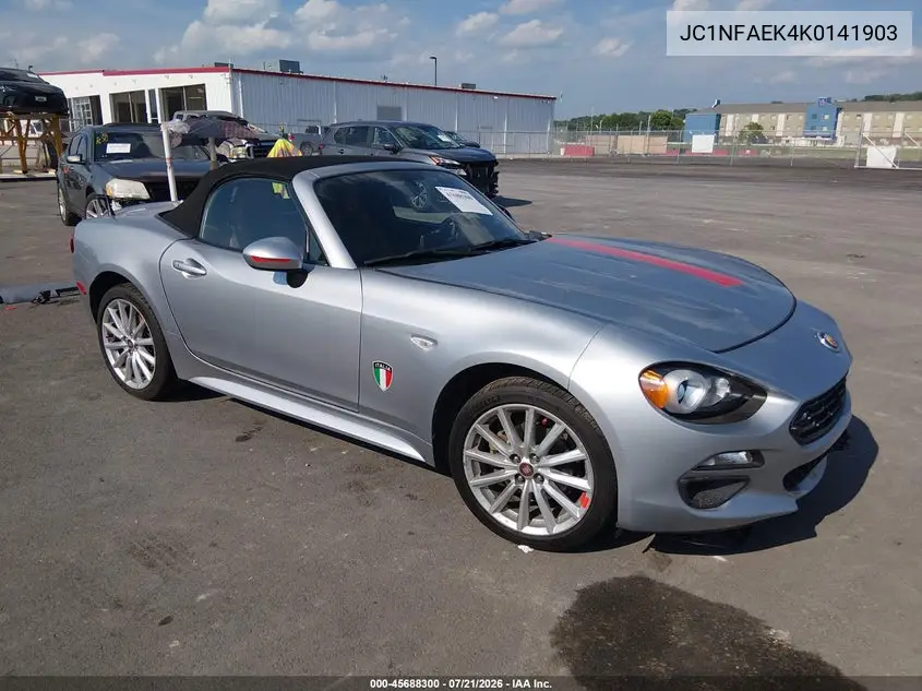 2019 Fiat 124 Spider Classica VIN: JC1NFAEK4K0141903 Lot: 45688300