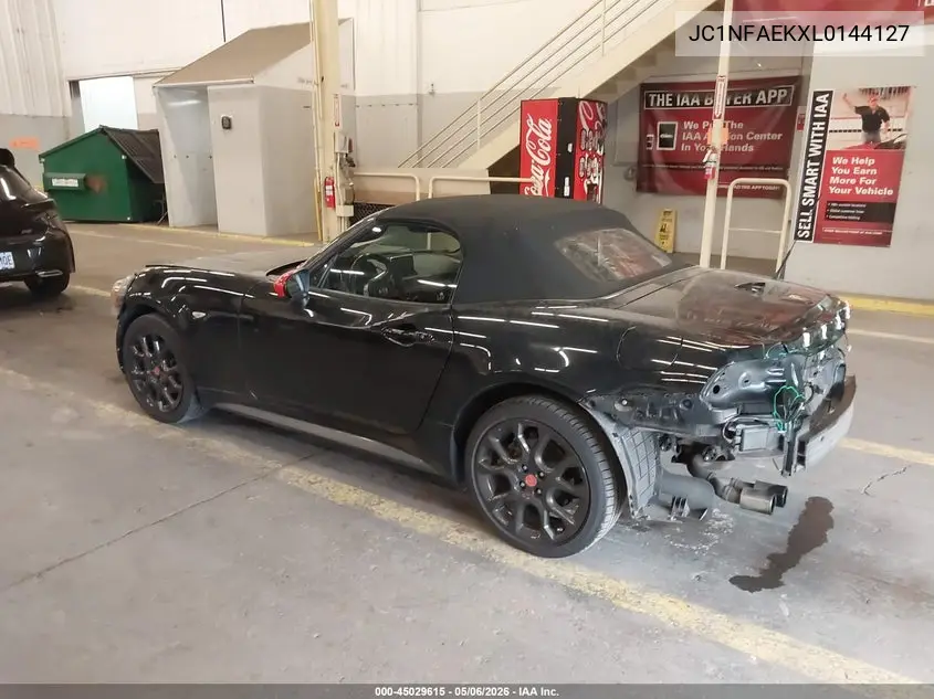2020 Fiat 124 Spider Abarth VIN: JC1NFAEKXL0144127 Lot: 45029615