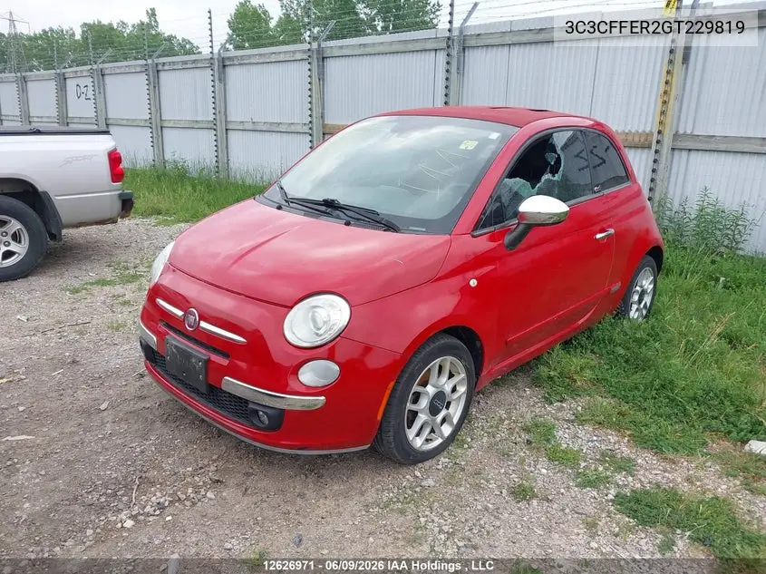 2016 Fiat 500C Lounge VIN: 3C3CFFER2GT229819 Lot: 12626971