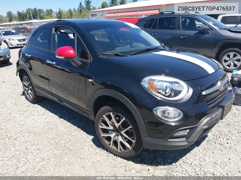 2016 Fiat 500X VIN: ZFBCFYET7GP476537 Lot: 45281040