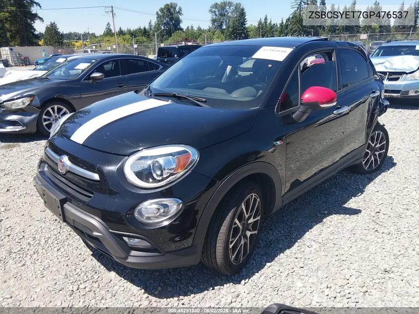 2016 Fiat 500X VIN: ZFBCFYET7GP476537 Lot: 45281040