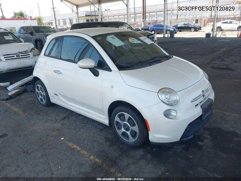 2016 Fiat 500E Battery Electric VIN: 3C3CFFGE5GT120829 Lot: 45448620