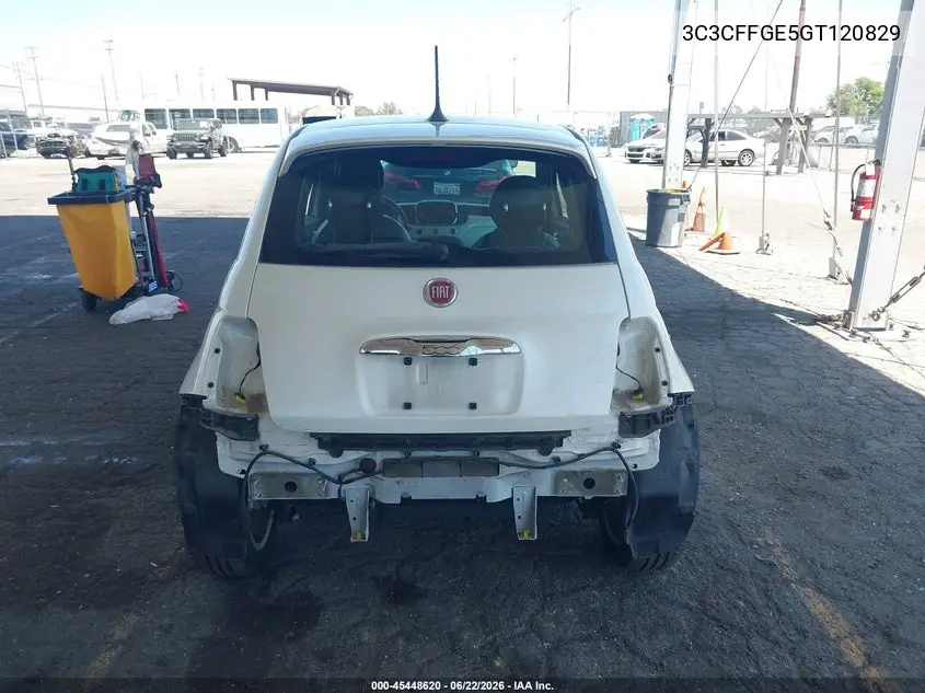 2016 Fiat 500E Battery Electric VIN: 3C3CFFGE5GT120829 Lot: 45448620