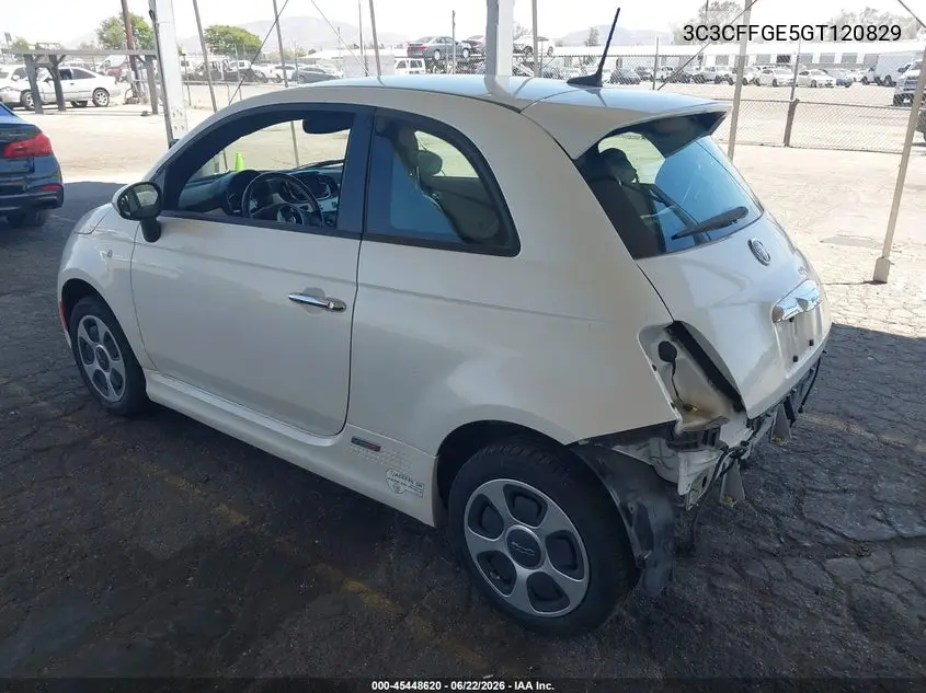 2016 Fiat 500E Battery Electric VIN: 3C3CFFGE5GT120829 Lot: 45448620