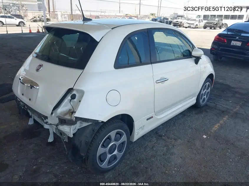 2016 Fiat 500E Battery Electric VIN: 3C3CFFGE5GT120829 Lot: 45448620