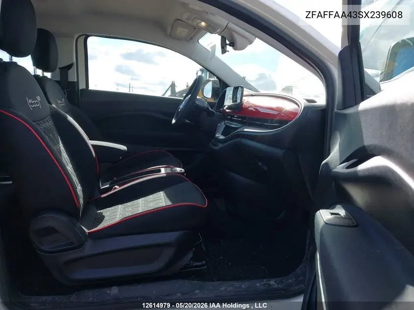 2025 Fiat 500E Bev Red VIN: ZFAFFAA43SX239608 Lot: 12614979X