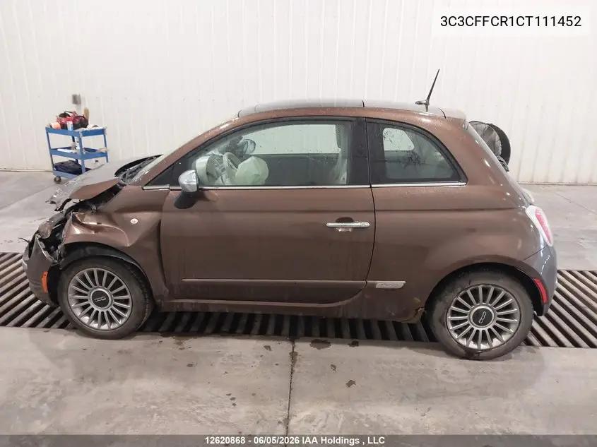 2012 Fiat 500 Lounge VIN: 3C3CFFCR1CT111452 Lot: 12620868