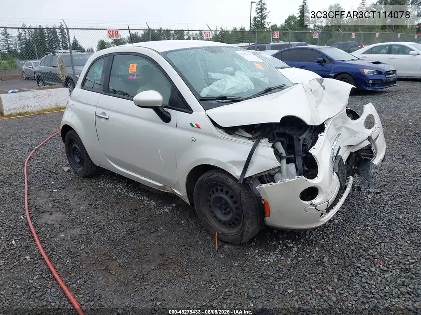 2012 Fiat 500 Pop VIN: 3C3CFFAR3CT114078 Lot: 45279433