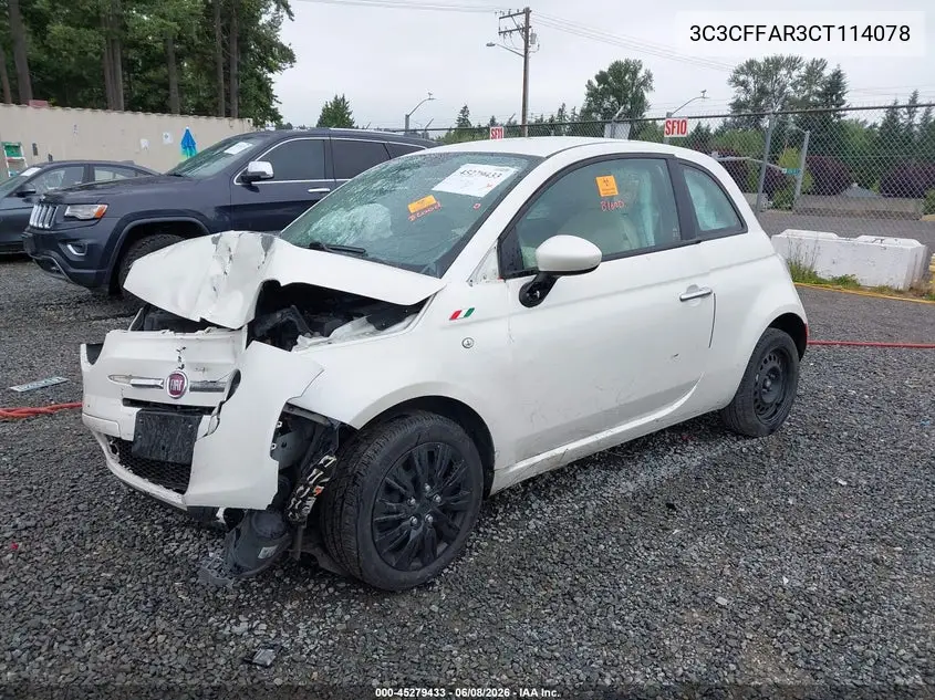 2012 Fiat 500 Pop VIN: 3C3CFFAR3CT114078 Lot: 45279433