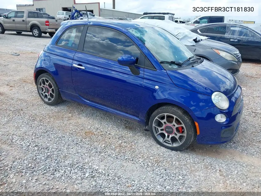 2012 Fiat 500 Sport VIN: 3C3CFFBR3CT181830 Lot: 45312042