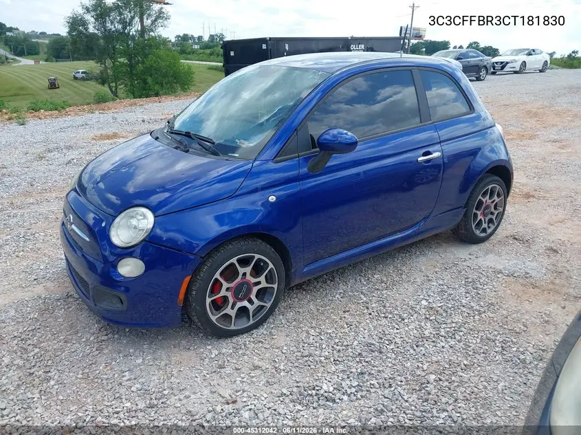 2012 Fiat 500 Sport VIN: 3C3CFFBR3CT181830 Lot: 45312042