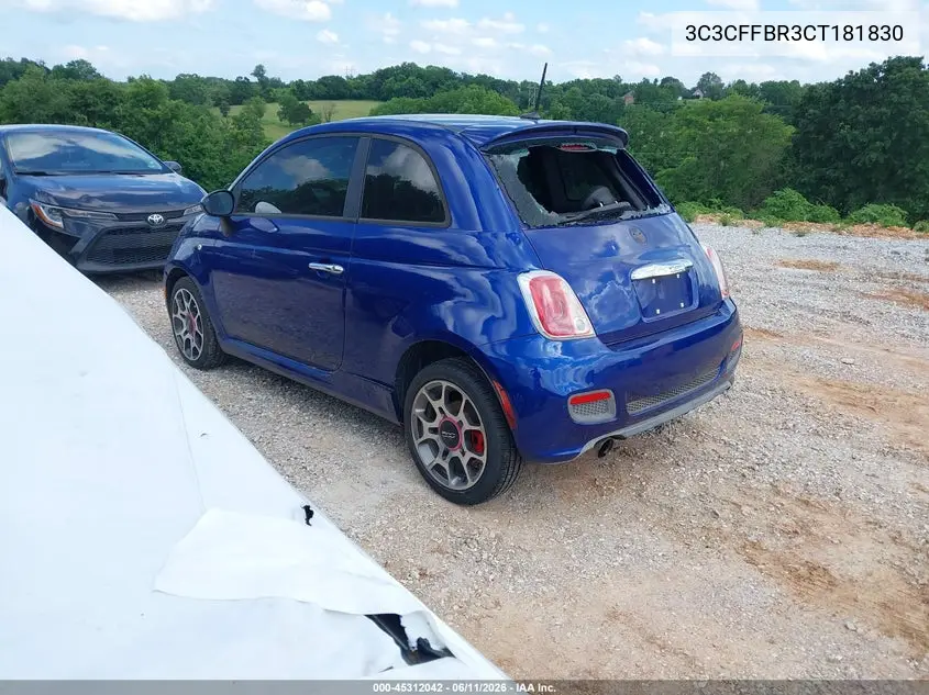 2012 Fiat 500 Sport VIN: 3C3CFFBR3CT181830 Lot: 45312042