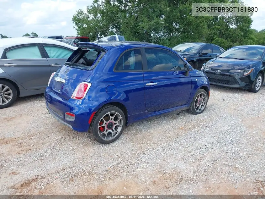 2012 Fiat 500 Sport VIN: 3C3CFFBR3CT181830 Lot: 45312042