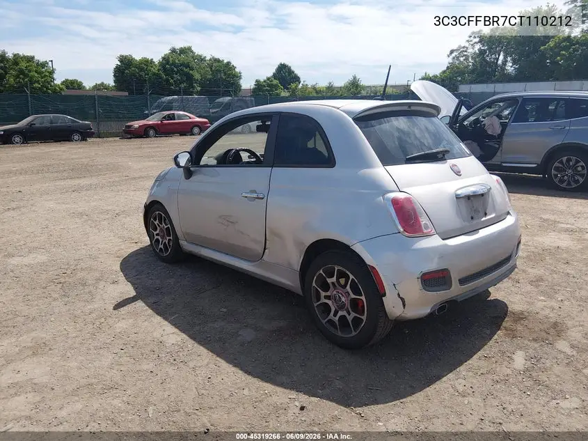 2012 Fiat 500 Sport VIN: 3C3CFFBR7CT110212 Lot: 45319266