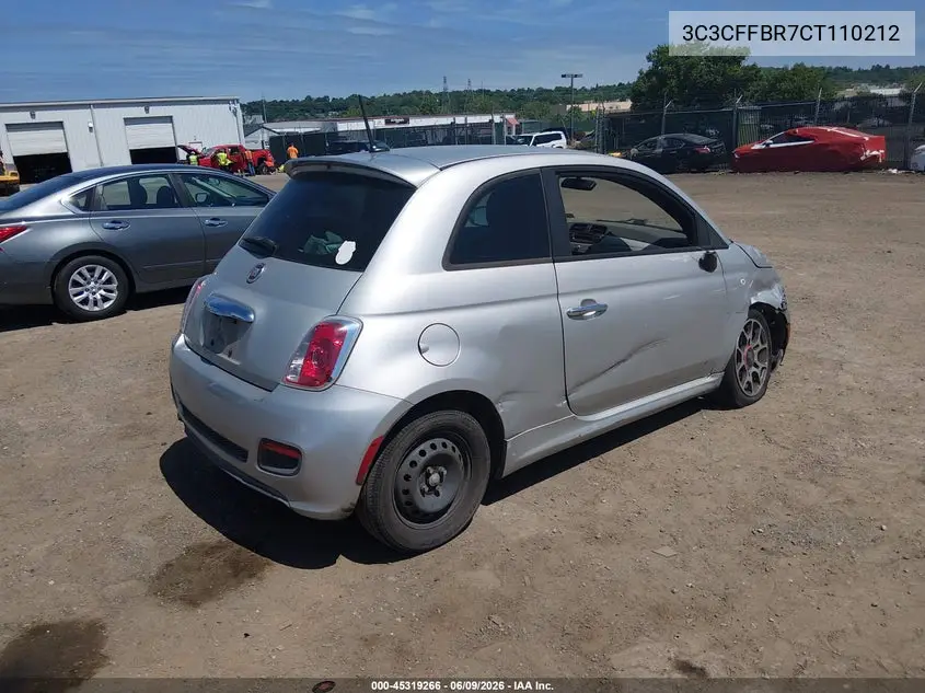 2012 Fiat 500 Sport VIN: 3C3CFFBR7CT110212 Lot: 45319266
