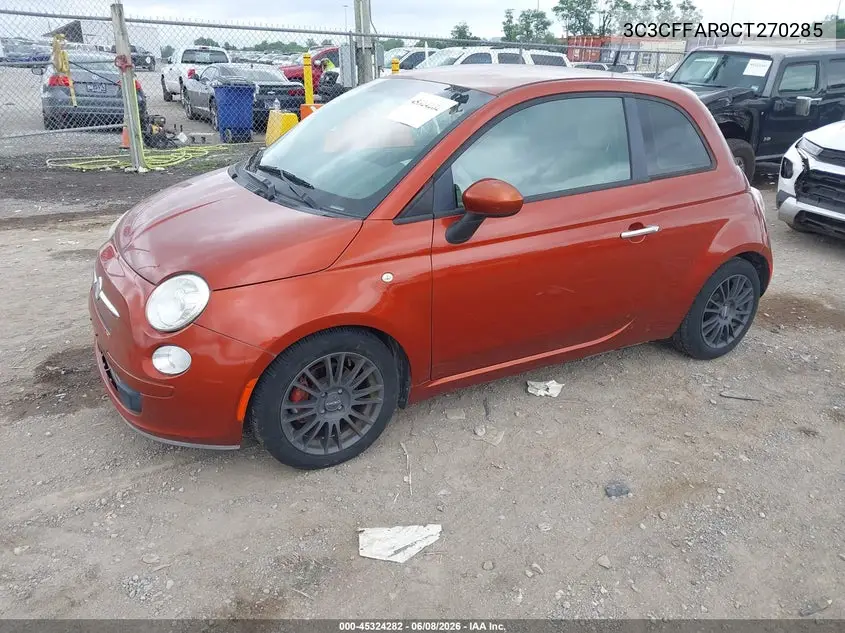 2012 Fiat 500 Pop VIN: 3C3CFFAR9CT270285 Lot: 45324282