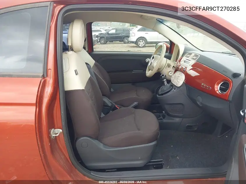 2012 Fiat 500 Pop VIN: 3C3CFFAR9CT270285 Lot: 45324282