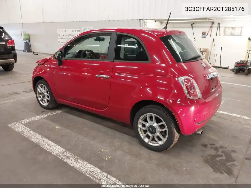 2012 Fiat 500 Pop VIN: 3C3CFFAR2CT285176 Lot: 45343205