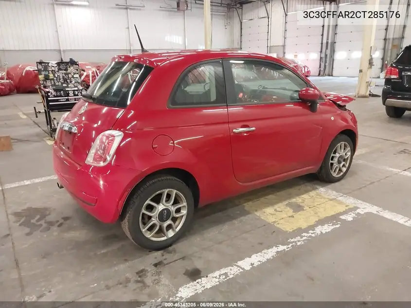 2012 Fiat 500 Pop VIN: 3C3CFFAR2CT285176 Lot: 45343205
