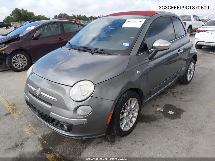 2012 Fiat 500C Lounge VIN: 3C3CFFER9CT370509 Lot: 45362138