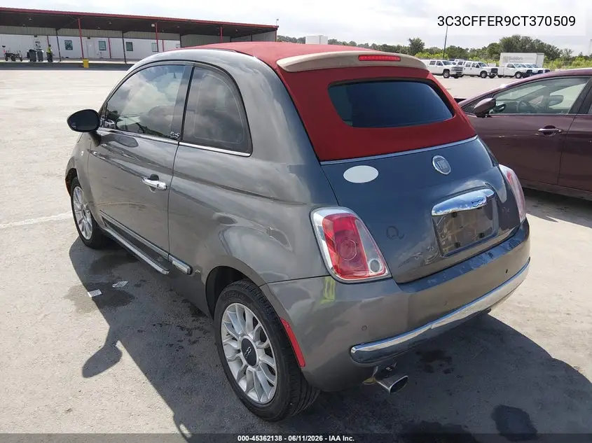 2012 Fiat 500C Lounge VIN: 3C3CFFER9CT370509 Lot: 45362138