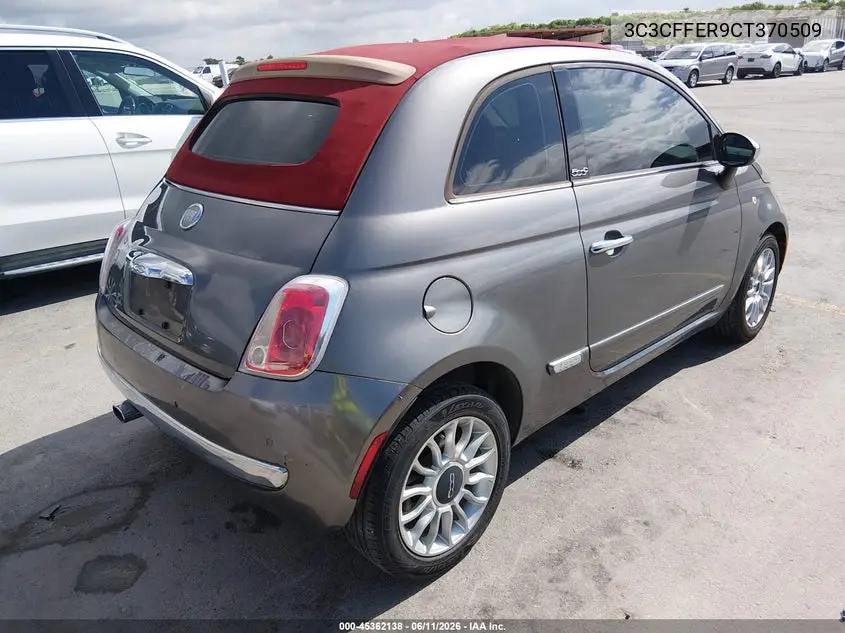2012 Fiat 500C Lounge VIN: 3C3CFFER9CT370509 Lot: 45362138